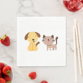 Serviette En Papier Chat et chien (En situation)