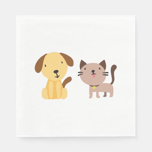 Serviette En Papier Chat et chien (Devant)