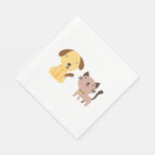 Serviette En Papier Chat et chien (Coin)