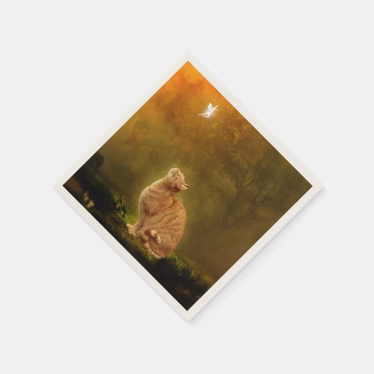 Serviette En Papier Chat et fée (Coin)