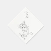Serviette En Papier Chat et lapin Mariage Cocktail Napkins (Coin)