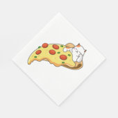 Serviette En Papier Chat et pizza (Coin)