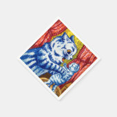 Serviette En Papier Chat et ses chatons (Coin)