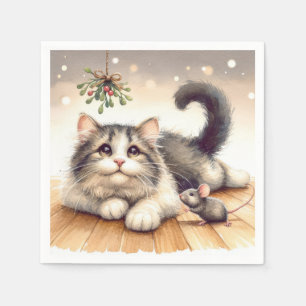 Serviette En Papier Chat et souris avec souris