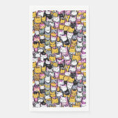 Serviette En Papier Chat face doodprint collage motif félin animal (Devant)