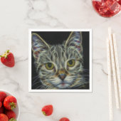 Serviette En Papier Chat Fractal (En situation)