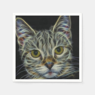 Serviette En Papier Chat Fractal
