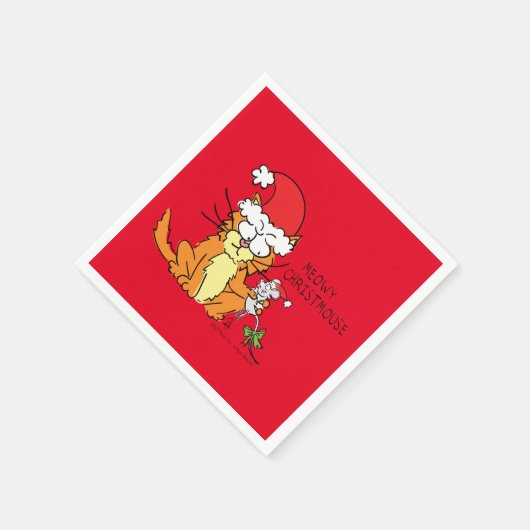 Serviette En Papier Chat Funny Noël Cartographie mignonne souris souri (Coin)