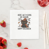 Serviette En Papier Chat Grumpy Halloween T-shirt classique (En situation)
