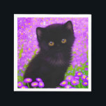 Serviette En Papier Chat Gustav Klimt<br><div class="desc">Des serviettes avec un chat Gustav Klimt ! Ce chaton moelleux se trouve dans un champ vert de fleurs violettes. Un cadeau parfait pour les amateurs d'art amoureux des chats et autrichiens !</div>