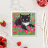 Serviette En Papier Chat Gustav Klimt Tuxedo (En situation)