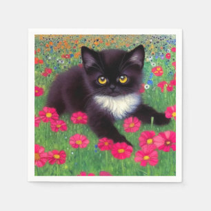 Serviette En Papier Chat Gustav Klimt Tuxedo
