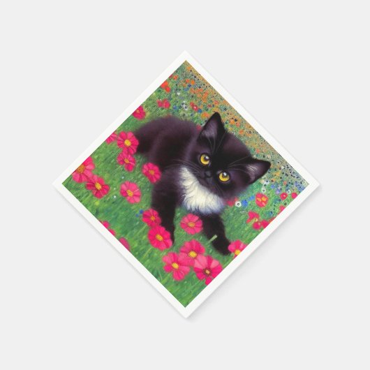 Serviette En Papier Chat Gustav Klimt Tuxedo (Coin)