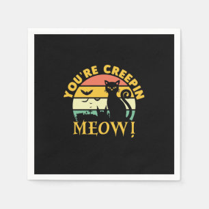 Serviette En Papier Chat Halloween Vous Êtes Creepin Meow