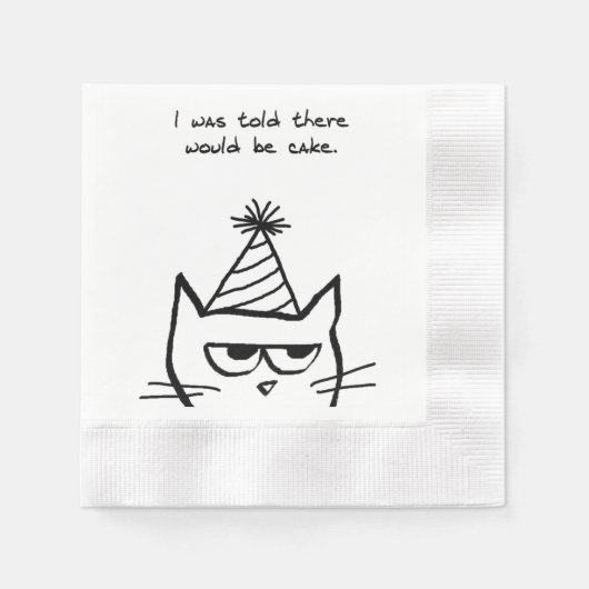 Serviette En Papier Chat Hates Anniversaire - Drôle Cat Party Napkins (Devant)