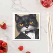 Serviette En Papier Chat intelligent (En situation)