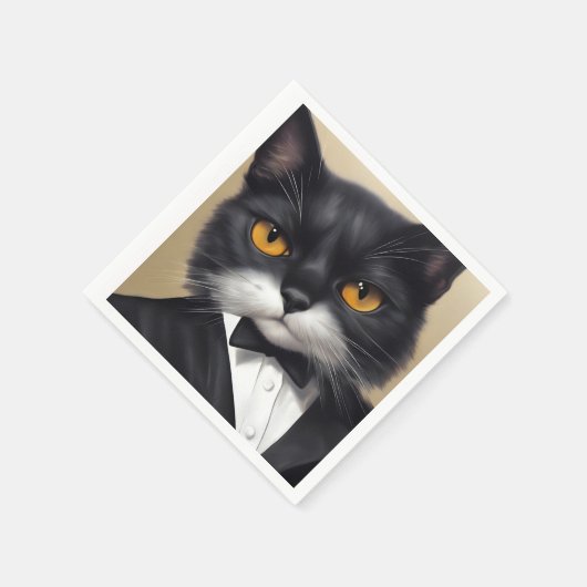 Serviette En Papier Chat intelligent (Coin)