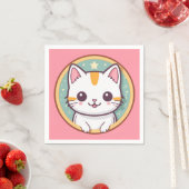 Serviette En Papier Chat japonais mignon Kawaii Kitten (En situation)