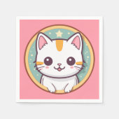 Serviette En Papier Chat japonais mignon Kawaii Kitten (Devant)