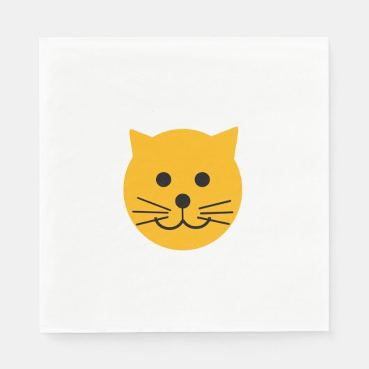 Serviette En Papier Chat jaune mignon (Devant)