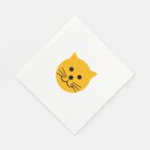 Serviette En Papier Chat jaune mignon (Coin)
