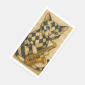Serviette En Papier Chat Jazz (Coin)