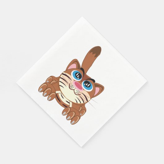 Serviette En Papier Chat jouant avec Big Blue yeux amusant Whimsical K (Coin)