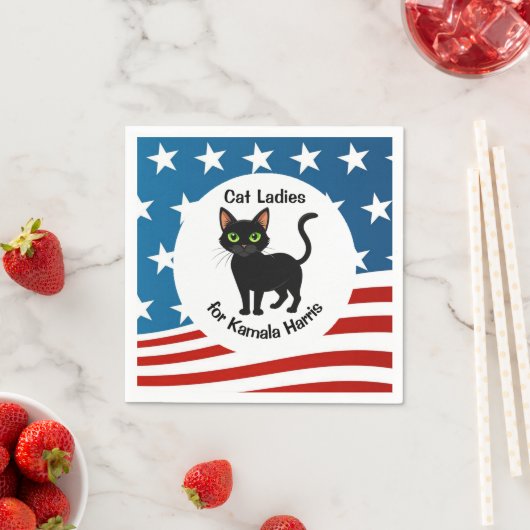Serviette En Papier Chat Ladies for Kamala Harris Design (En situation)