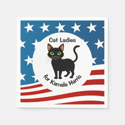 Serviette En Papier Chat Ladies for Kamala Harris Design (Devant)