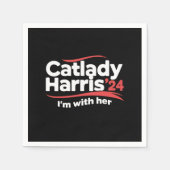 Serviette En Papier Chat Lady Kamala Harris 2024 Je suis avec elle (Devant)