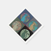 Serviette En Papier Chat Lady Multi Chats assis Thunder_Cove (Coin)