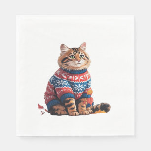 Serviette En Papier Chat Leaf Automne Bonjour Automne Funny Chat Kitte