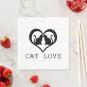 Serviette En Papier Chat Love (En situation)