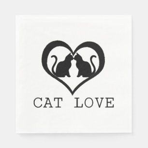 Serviette En Papier Chat Love