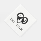 Serviette En Papier Chat Love (Coin)