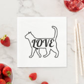 Serviette En Papier Chat Love (En situation)