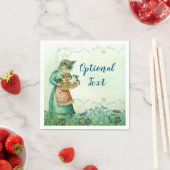 Serviette En Papier Chat maman vintage avec chatons (En situation)