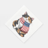 Serviette En Papier chat mignon été Drapeau US Memorial Day (Coin)