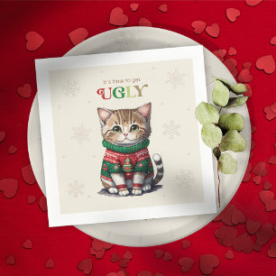 Serviette En Papier Chat mignon Fête de Sweat