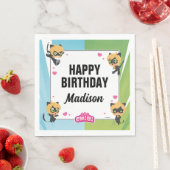 Serviette En Papier Chat Miraculeux Noir Chibi Anniversaire (En situation)