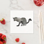 Serviette En Papier Chat monochrome couleur noir (En situation)