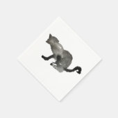 Serviette En Papier Chat monochrome couleur noir (Coin)