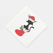 Serviette En Papier Chat Noël (Coin)