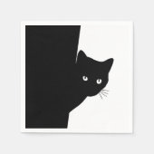 Serviette En Papier Chat noir (Devant)