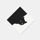 Serviette En Papier Chat noir (Coin)
