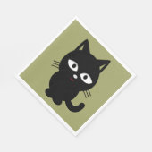 Serviette En Papier Chat noir (Coin)