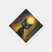 Serviette En Papier chat noir (Coin)