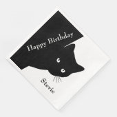 Serviette En Papier Chat noir (Coin)