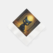 Serviette En Papier chat noir (Coin)