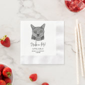 Serviette En Papier Chat noir Boissons personnalisées sur moi (En situation)
